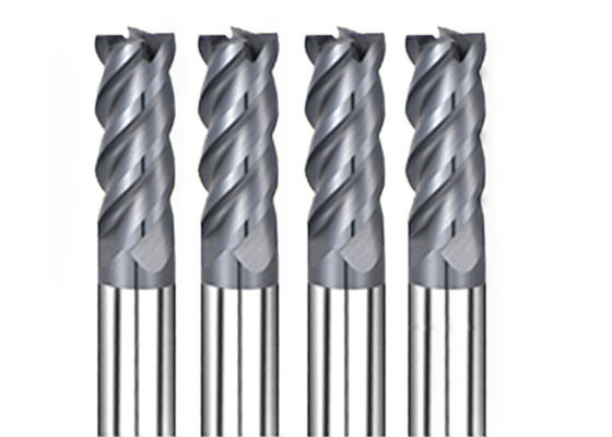 4 Flutes Square End Mill / Carbide End Mill Cutter 0.2 μM Grain Size